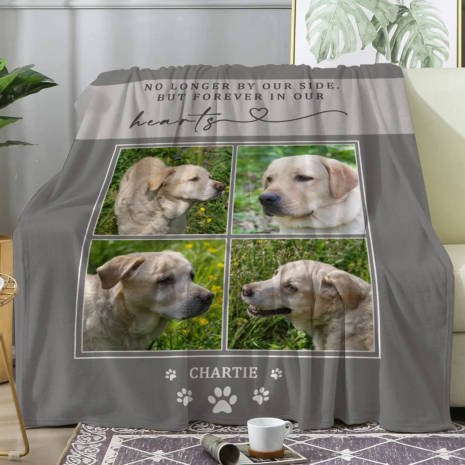 Magimagine Dog Memorial Gifts - Personalized Blanket with Photos & Name Pet for Owners Loss of Gift Remembrance Sympathy Lovers M-remembrance Dog Blanket