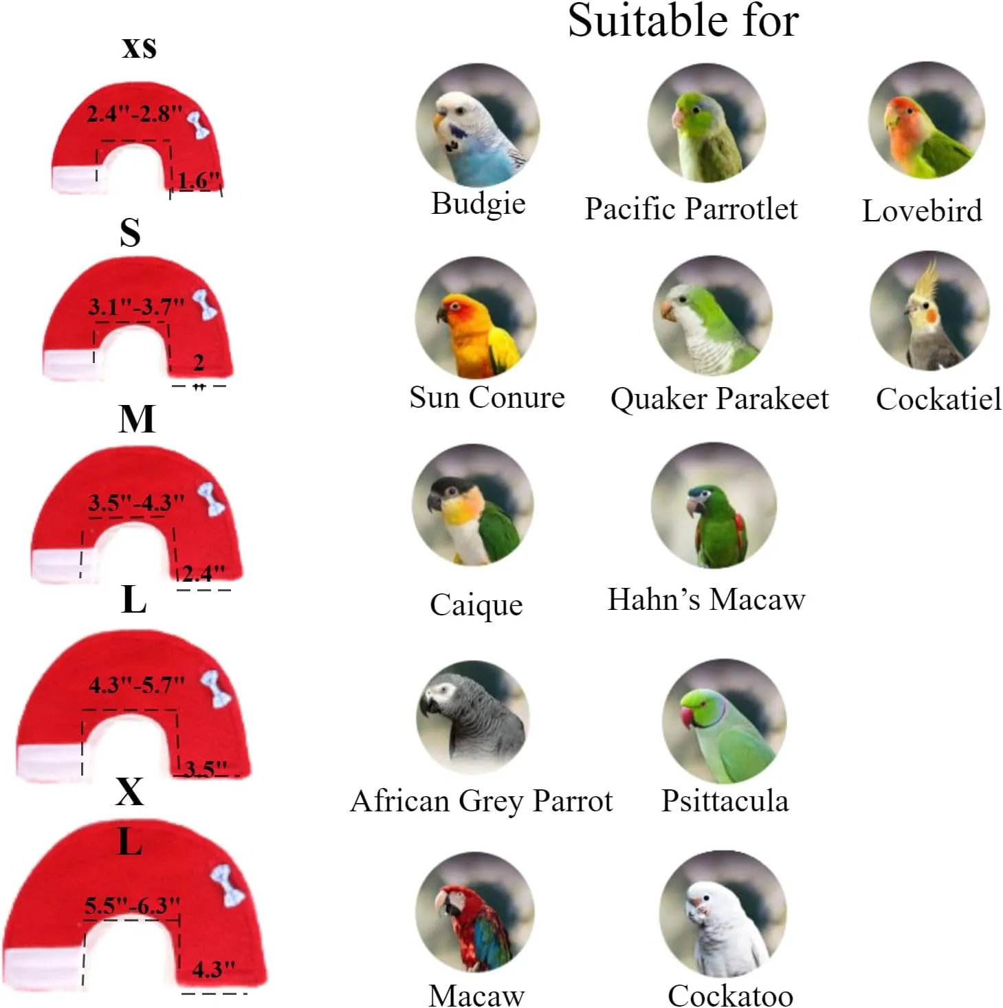 MANON ROSA Bird Collars for Feather Plucking - Soft Adjustable Neck Protector to Stop Biting, Breathable Cone for Small Breed Cockatiels Conures Lovebirds Eclectus Green Cheek Parakeets