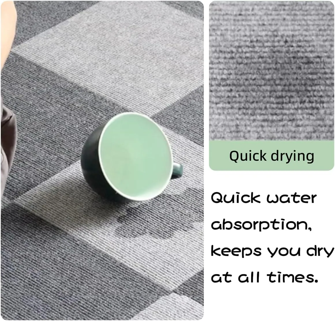 MANON ROSA Cat Scratching Mat Self-Adhesive 5pcs  Easy to Clean Trimmable Reusable Waterproof DIY Carpet for Cat Scratch Post Floor Wall Protector (Large,Light Gray)