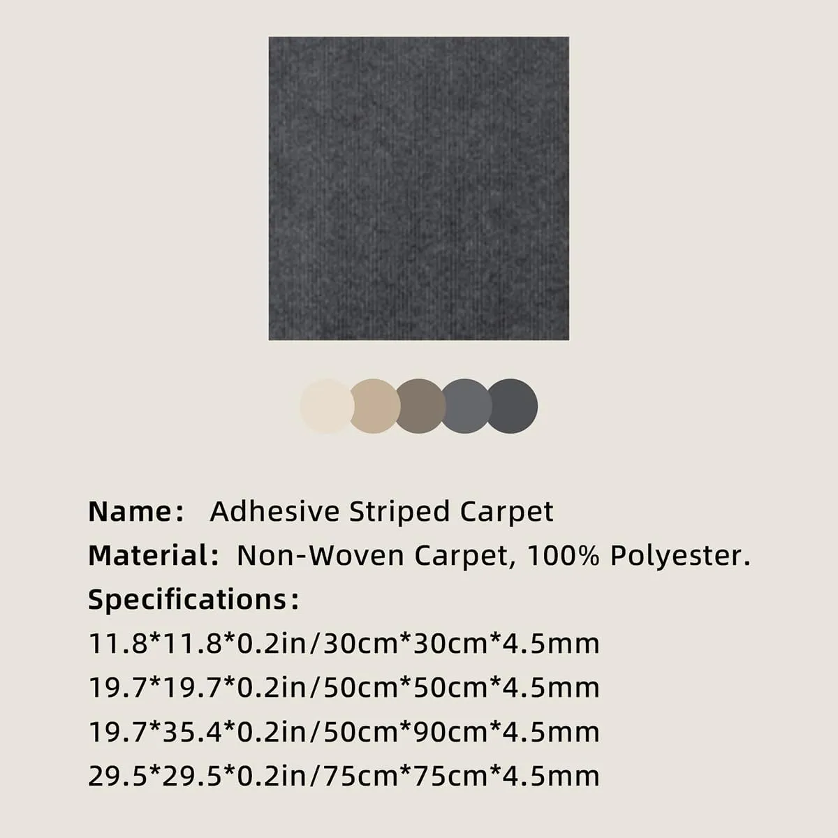 MANON ROSA Cat Scratching Mat Self-Adhesive 5pcs  Easy to Clean Trimmable Reusable Waterproof DIY Carpet for Cat Scratch Post Floor Wall Protector (Large,Light Gray)