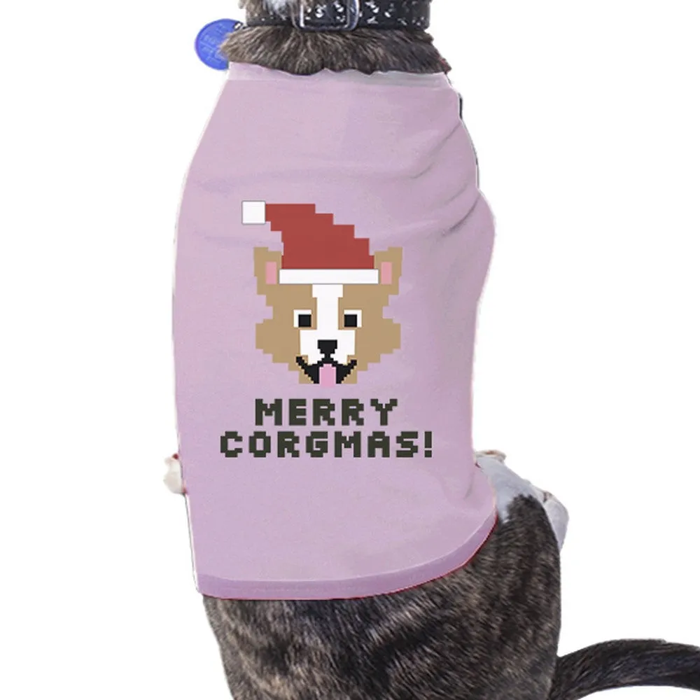 Merry Corgmas Corgi Pets Pink Shirt