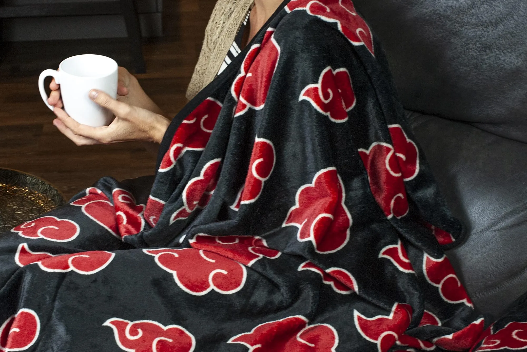 Naruto: Shippuden Akatsuki Red Cloud Anime Throw Blanket | 60 x 45 Inches