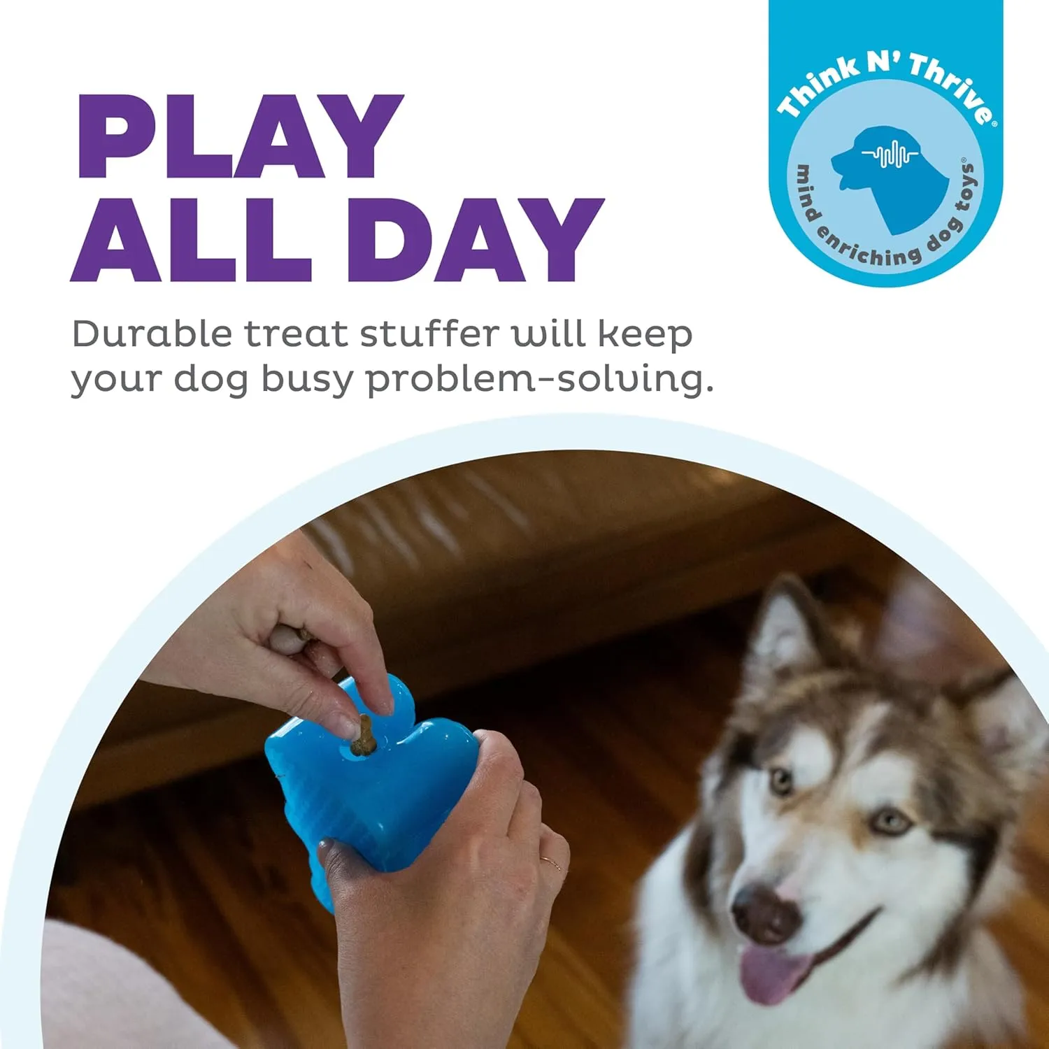 Outward Hound Gummiez Bear 2-in-1 Dog Chew Toy and Treat Stuffer, Blue