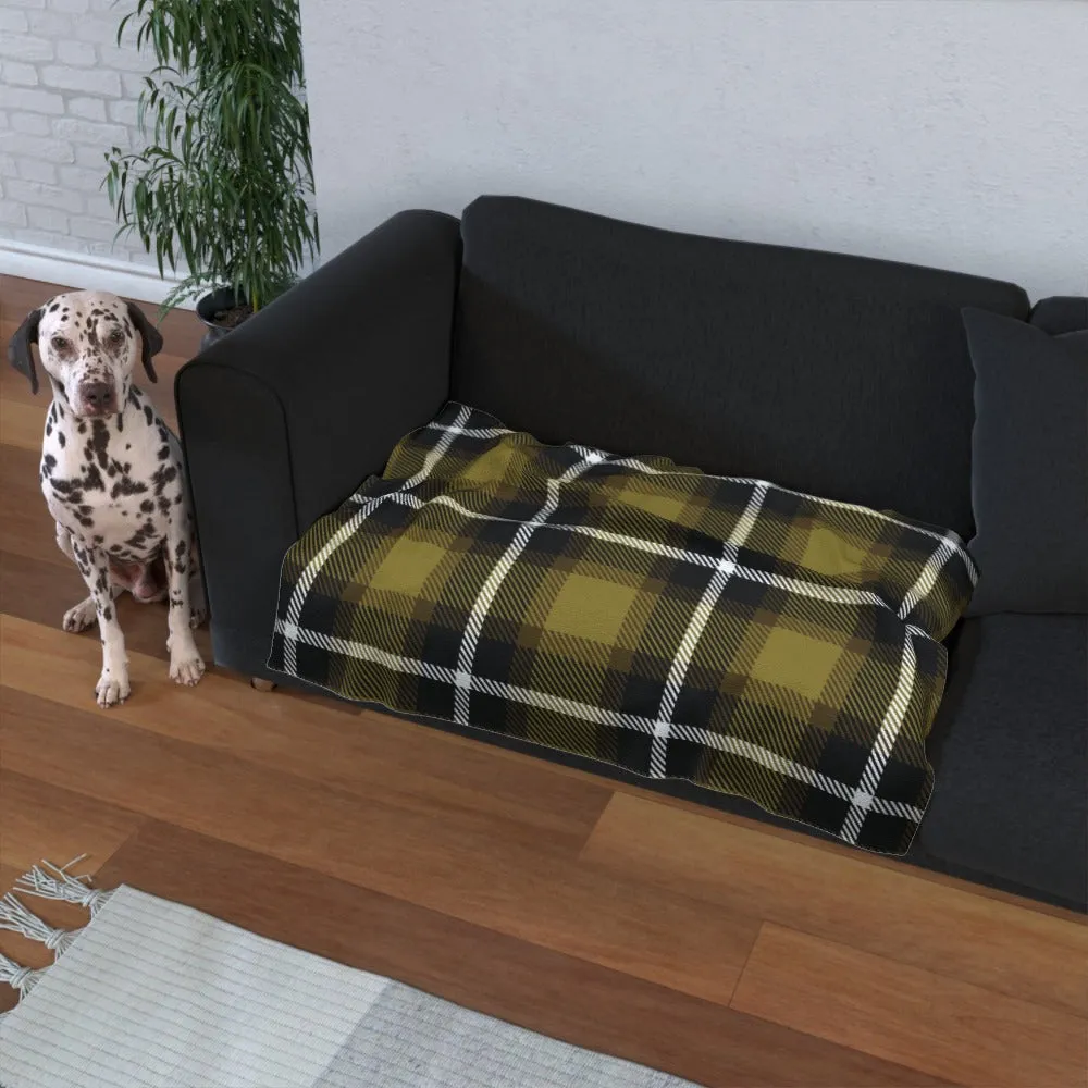 Pet Blanket Throw - Yellow Crosshatch