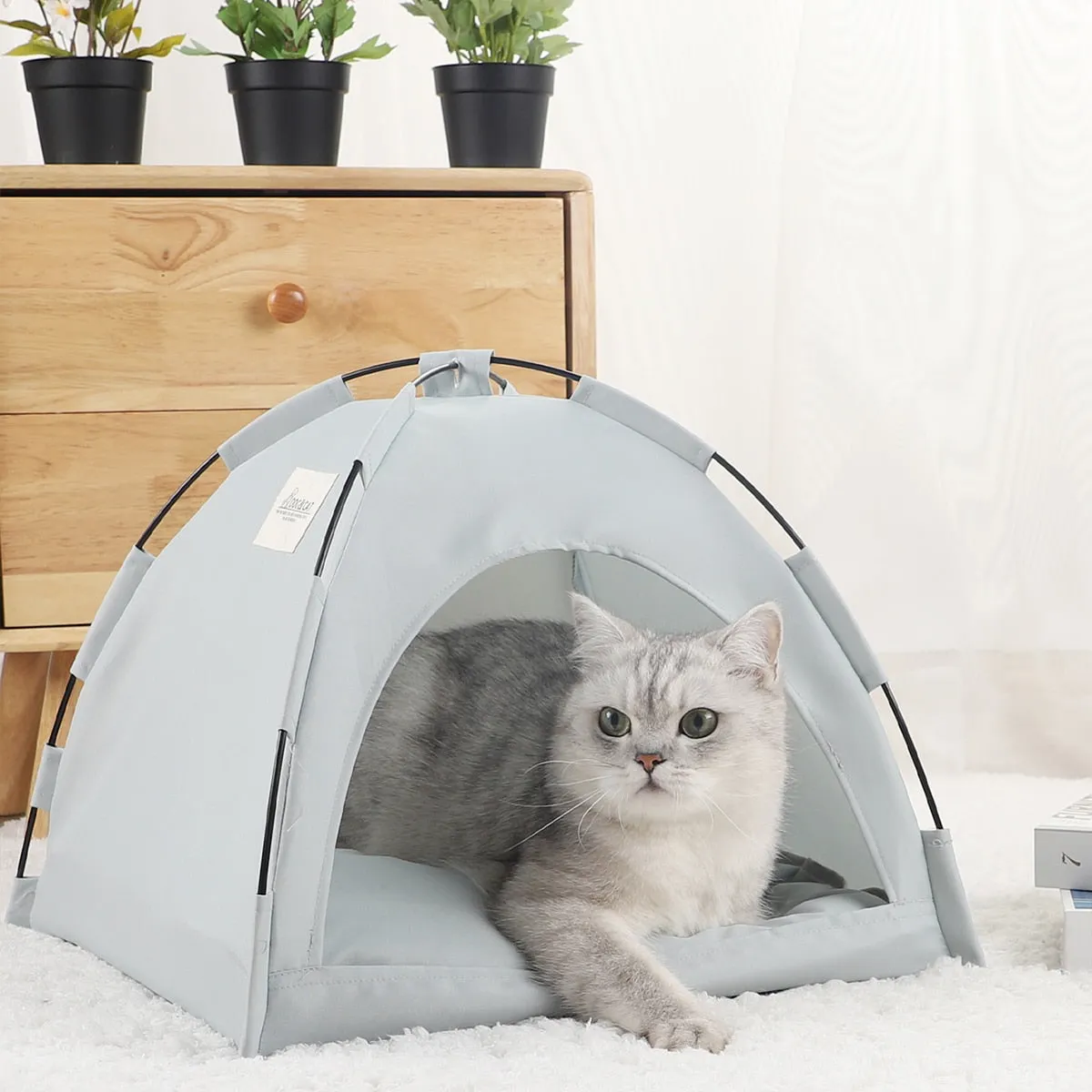 Pet Tent Bed | Warm Clamshell Kitten Tents | Cozy Cat House | Winter Cushions | Furniture Sofa Basket Beds | Cat Supplies and Accessories