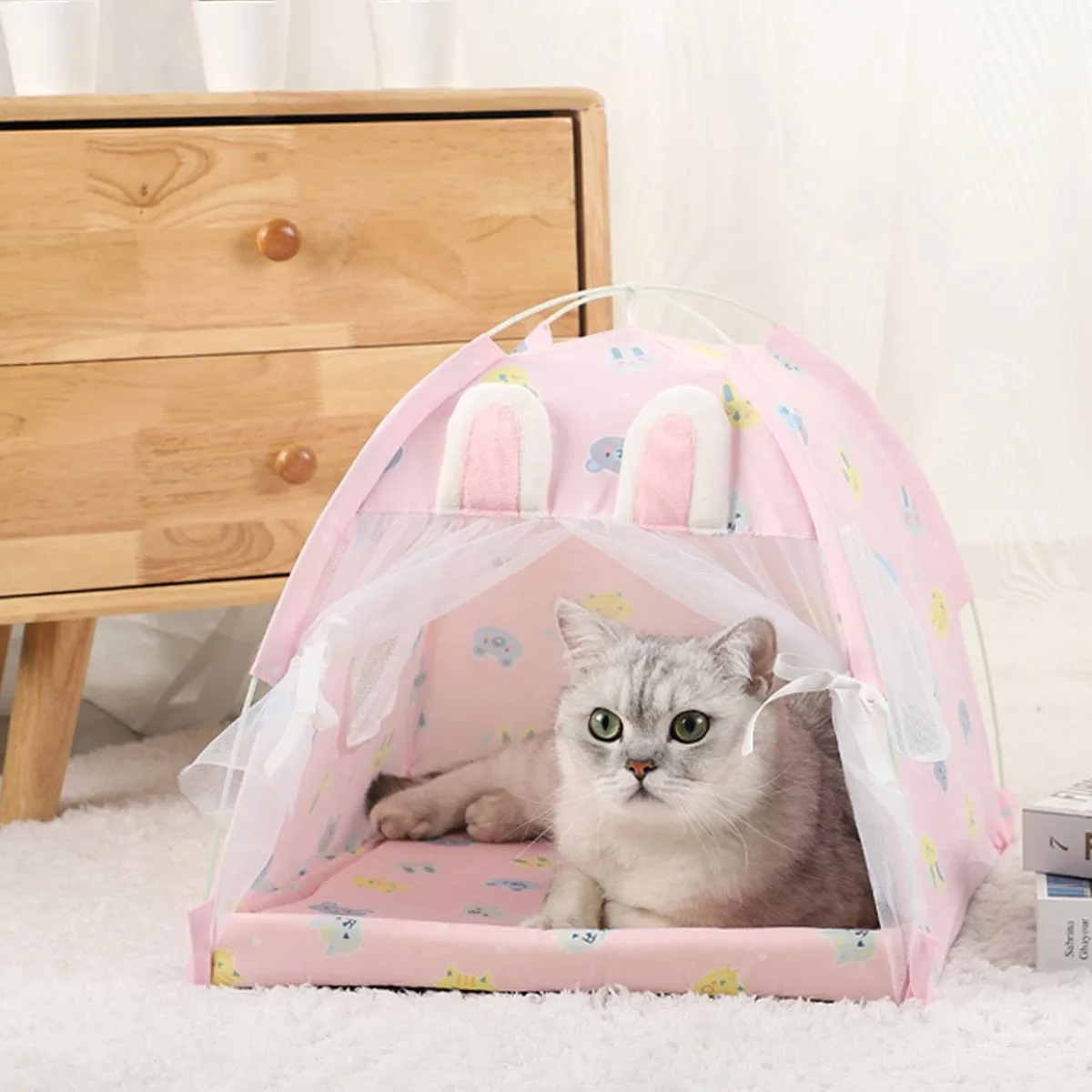 Pet Tent Bed | Warm Clamshell Kitten Tents | Cozy Cat House | Winter Cushions | Furniture Sofa Basket Beds | Cat Supplies and Accessories
