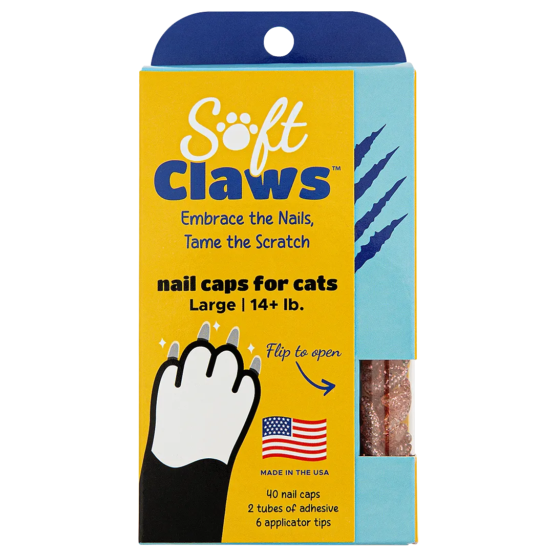 Pink Sparkle Feline Large Nail Caps by Soft Claws