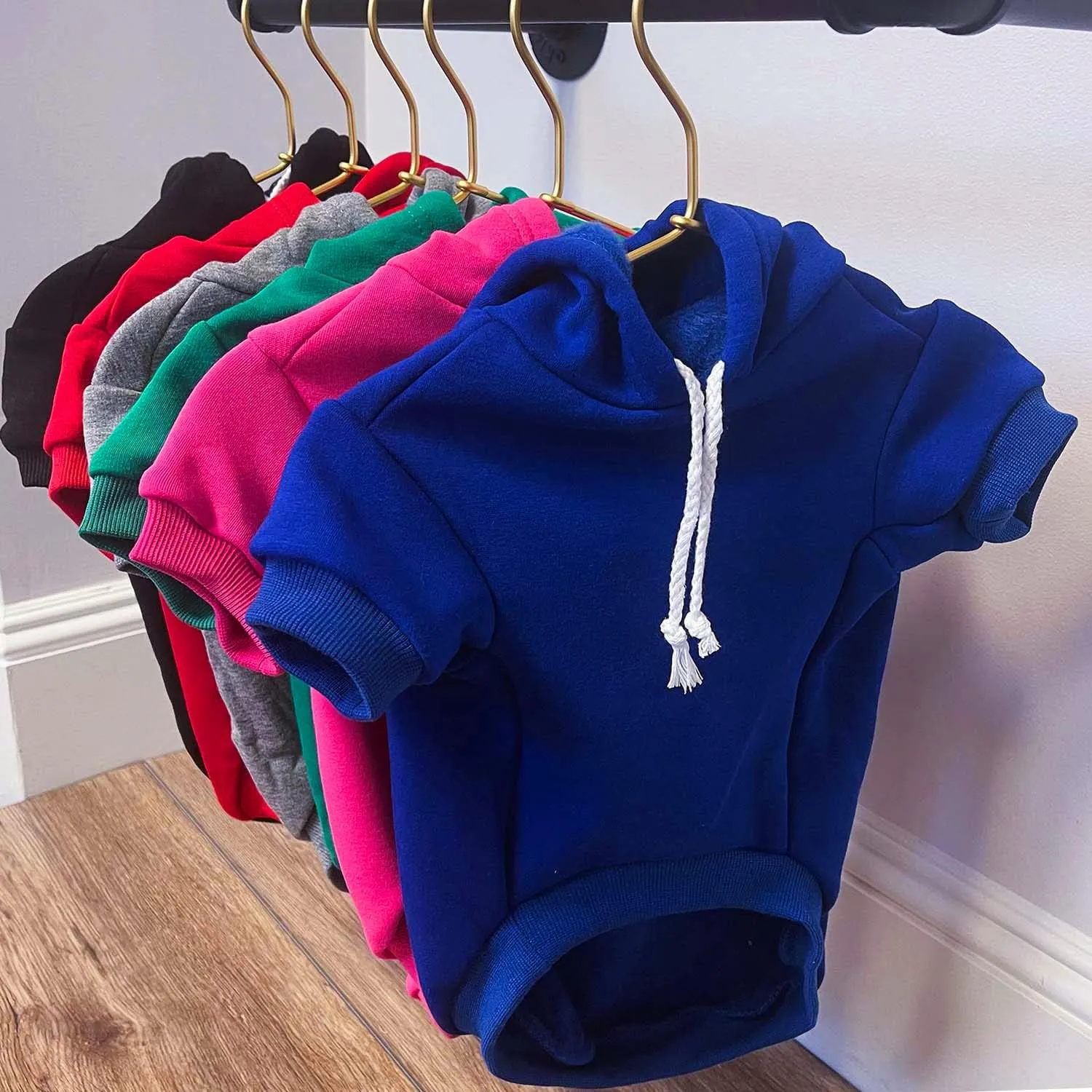 Pit Crew Dog Hoodie Fleece Lined Pullover Sweatshirt with Leash Hole (Hot Pink, 2X-Large 49)