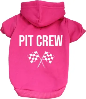Pit Crew Dog Hoodie Fleece Lined Pullover Sweatshirt with Leash Hole (Hot Pink, 2X-Large 49)