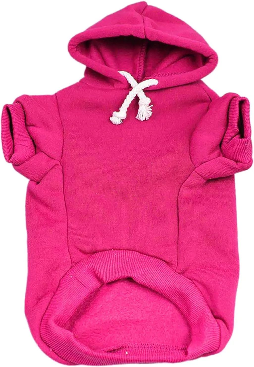 Pit Crew Dog Hoodie Fleece Lined Pullover Sweatshirt with Leash Hole (Hot Pink, 2X-Large 49)