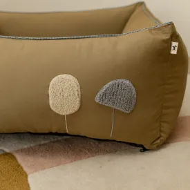 PoochMate OAK BOHO Khaki Herringbone Cotton Dog Bed : Ice Lollies
