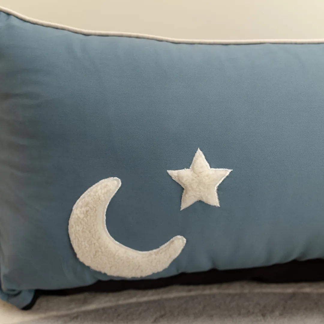 PoochMate OAK BOHO Stone Blue-Ivory Dog Bed : Chand Tara