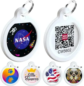 QR Code Dog Tag - Silent Dog Tags for Small & Large Dogs - Pet ID Tag for Dog & Cat Collar - Connected to Free Mobile App with Personalized Pet Profile