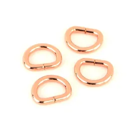 Sallie Tomato 1/2" D-Rings - Set of Four Rose Gold