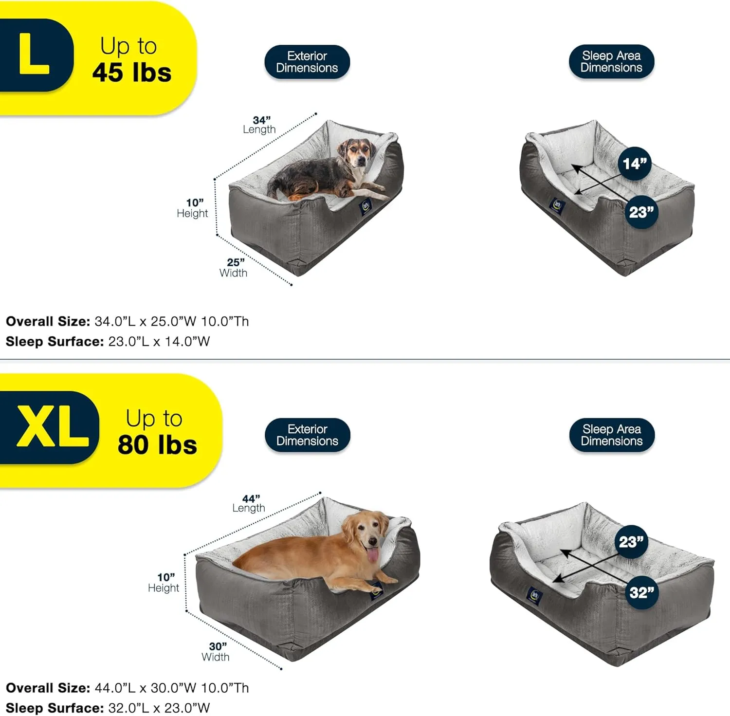 Serta Orthopedic Cuddler Dog Bed for Pets  Chocolate Brown (X-Large)