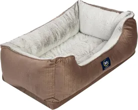 Serta Orthopedic Cuddler Dog Bed for Pets  Chocolate Brown (X-Large)