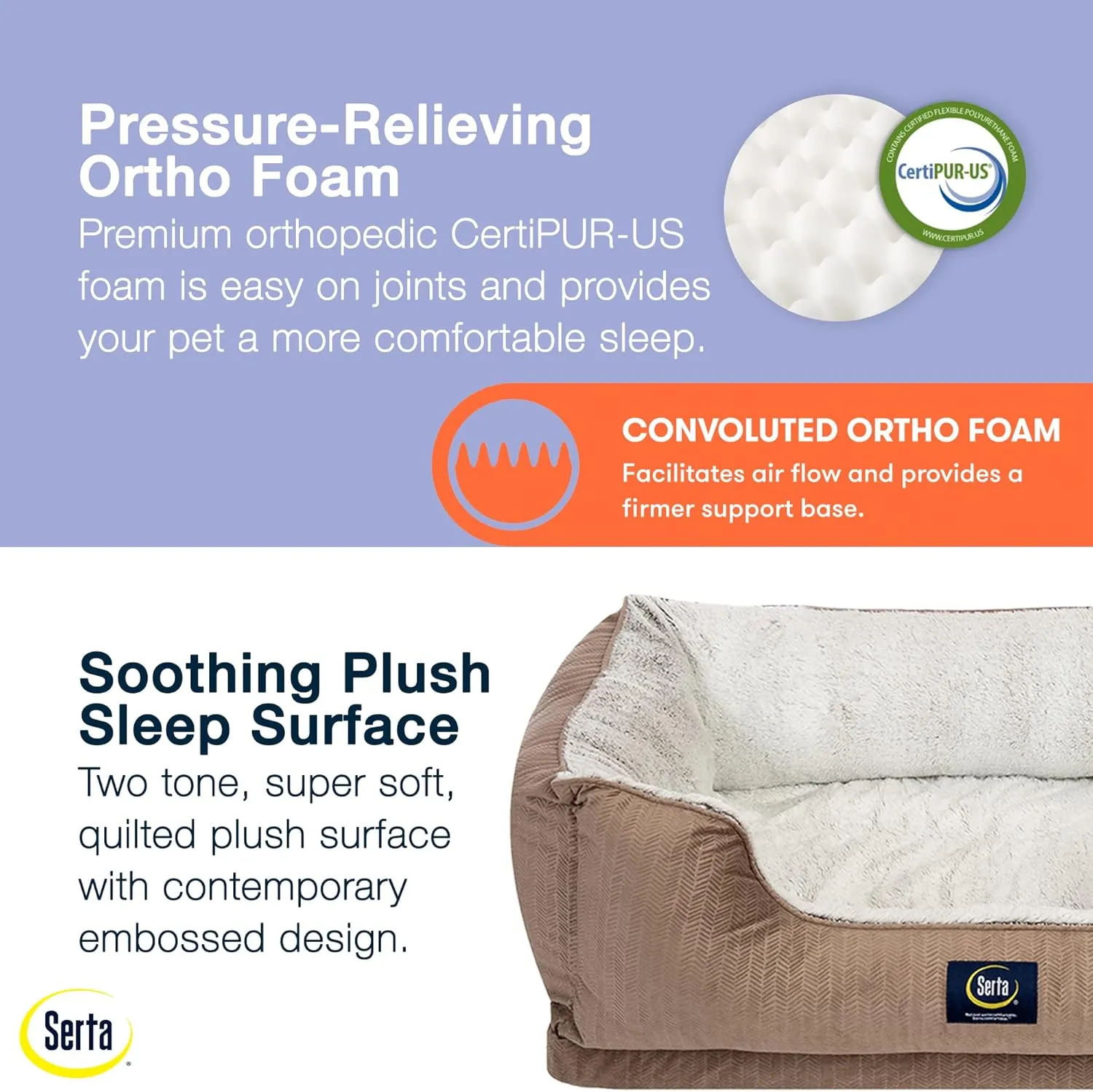 Serta Orthopedic Cuddler Dog Bed for Pets  Chocolate Brown (X-Large)