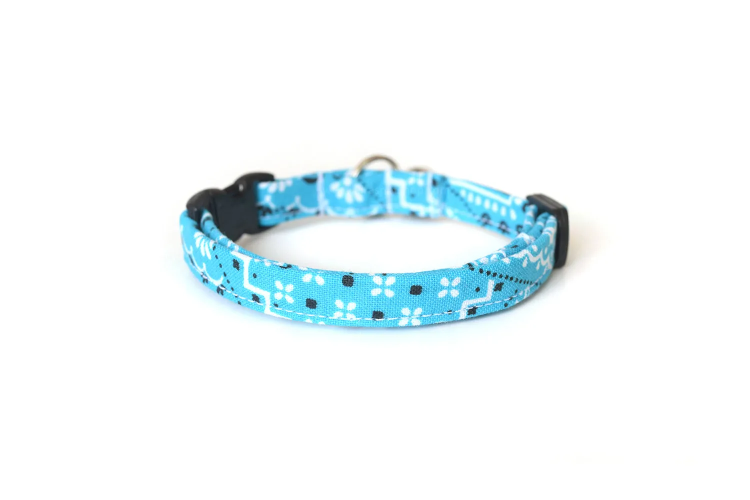 Sky Blue Paisley Bandana Print Cat Collar