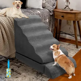 Soft Dog Stairs & Steps for High Beds 30 Inches Tall for Small Dogs, LitaiL Pet Stairs/Steps for Beds Large Dogs 30 Inches High, Non-Slip Dog Ramps for Small Pets, for Older Cats Injured