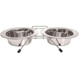 Stainless Steel Double Diner Dog Dish Set