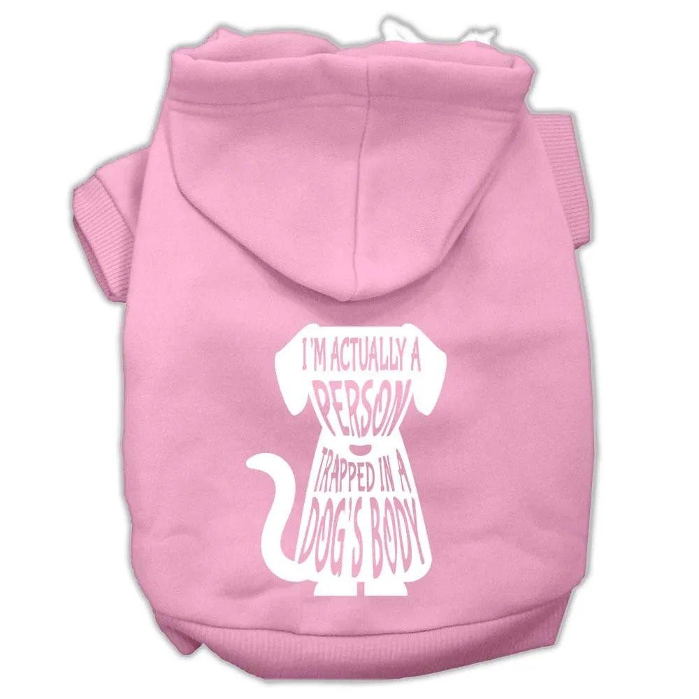 Trapped Screen Print Pet Hoodies Light Pink Size Med (12)