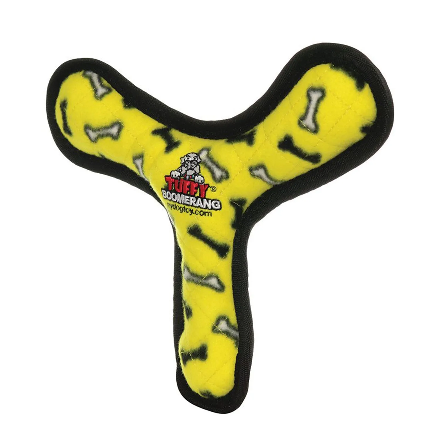Tuffy Ultimates Boomerang Yellow Bones Dog Toy