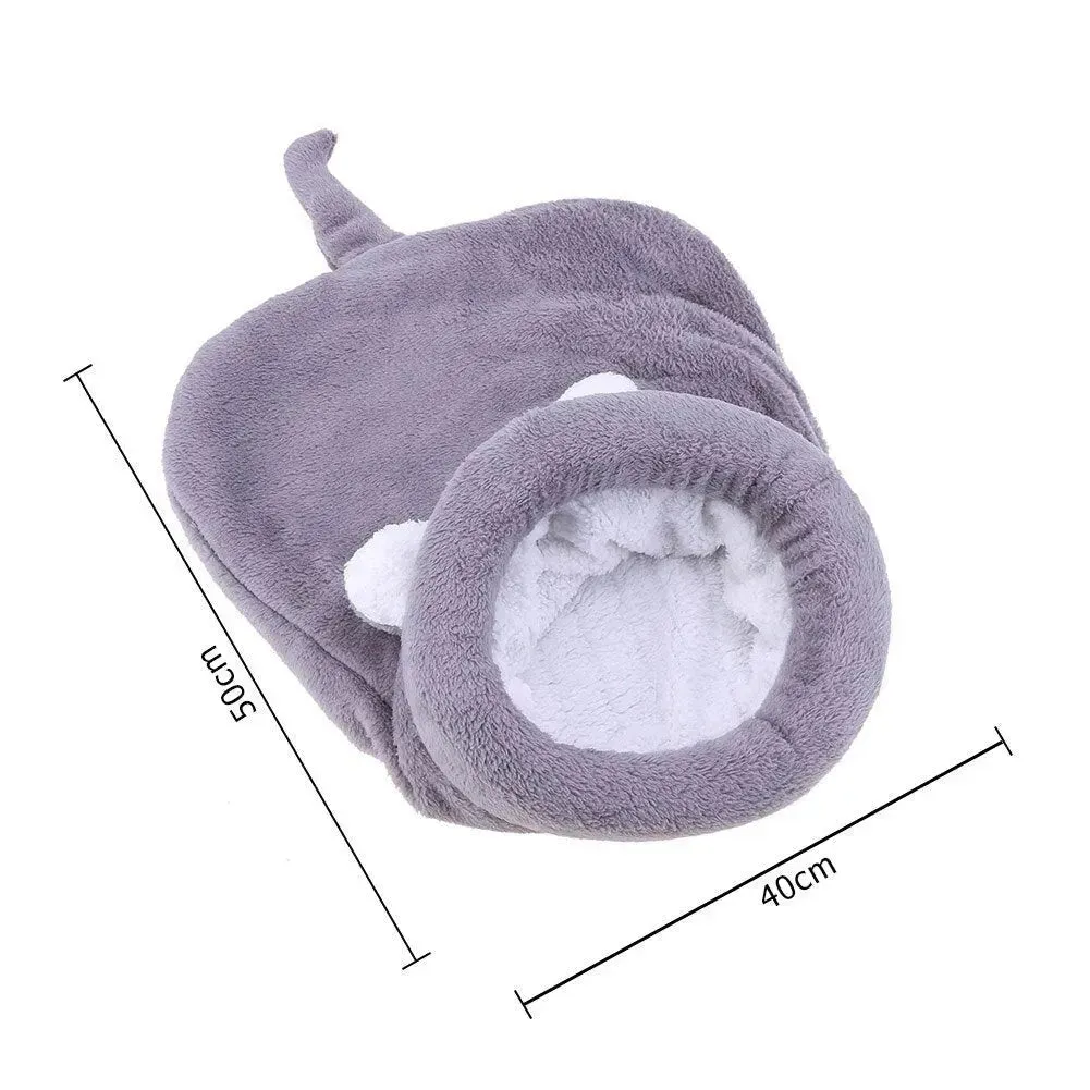 Warm Coral Fleece Pet Sleeping Bag for Small Dogs & Cats