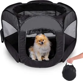 Zento Deals Portable pet playpen  Foldable Collapsible Lightweight Puppy Tent - Indoor or Outdoor Dog Tent, Animal Kennel, Pet Exercise  (23Width x 24Length x 23Height)